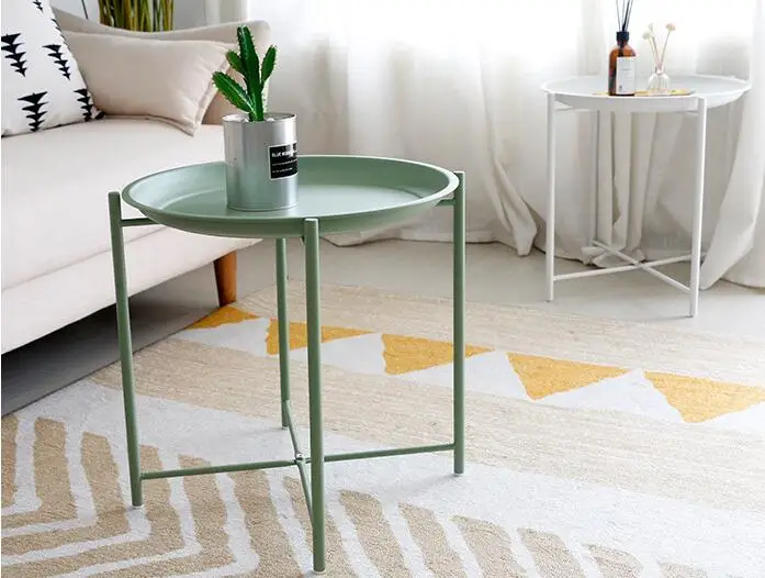 45*45CM Northern Europe tea table Iron side table Piano coating Bedside table Small disc Coffee table 45*45CM Northern Europe tea table Iron side table Piano coating Bedside table Small disc Coffee table
