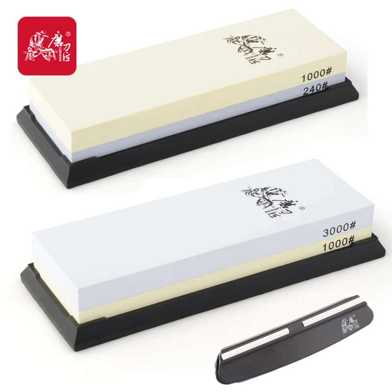 

2pcs Grinder Kitchen Knife Sharpener 240#/1000# & 1000#/3000# Sharpening Stones double-side whetstone system sharpening tools