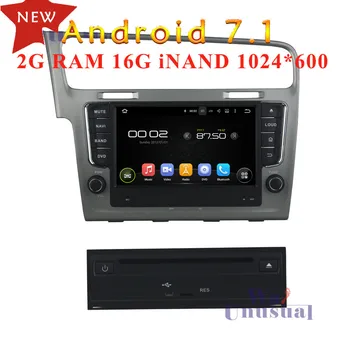 

WANUSUAL 8'' Quad Core 16G 2G RAM Android 7.1 Car Multimedia Player for VW Golf 7 2013 GPS Navigation with BT WIFI 3G Free Maps
