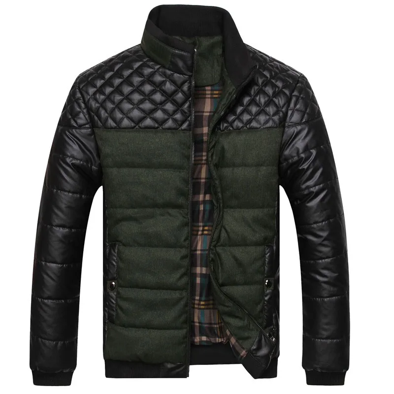 Новые Брендовые мужские куртки и пальто 4XL из искусственной кожи в стиле пэчворк