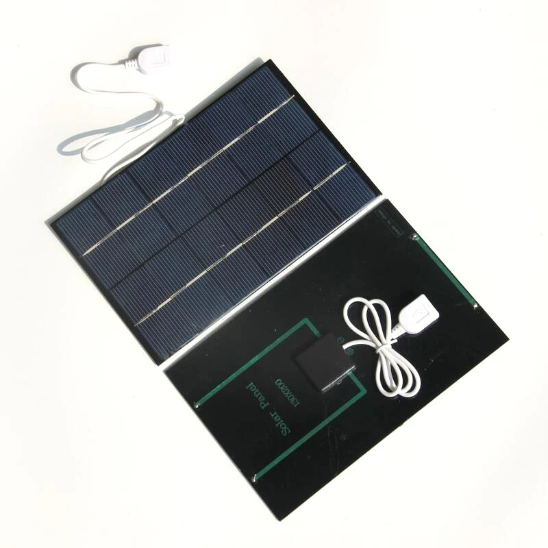 

Hot 4.2W 6V Solar Cell Solar Module Polycrystalline Solar Panel + USB Cable For 3.6V Battery Charger 200*130*3MM Free Shipping