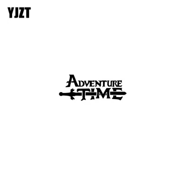 

YJZT 17.8CM*6.9CM ADVENTURE TIME Vinyl Interesting Car Sticker Decals Motorcycle Black/Silver C13-000462