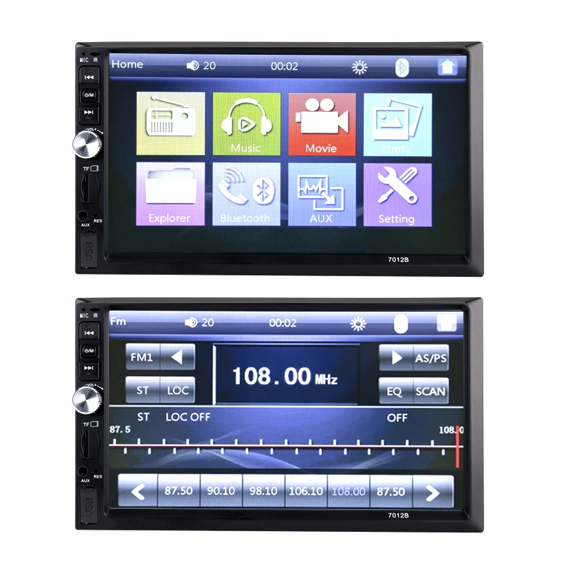 2 DIN Car MP5 Player - 7 Inch Display 1080P Bluetooth 800 x 480 RGB Support Rear View Camera-input 2DIN Bluetooth Car Stereo