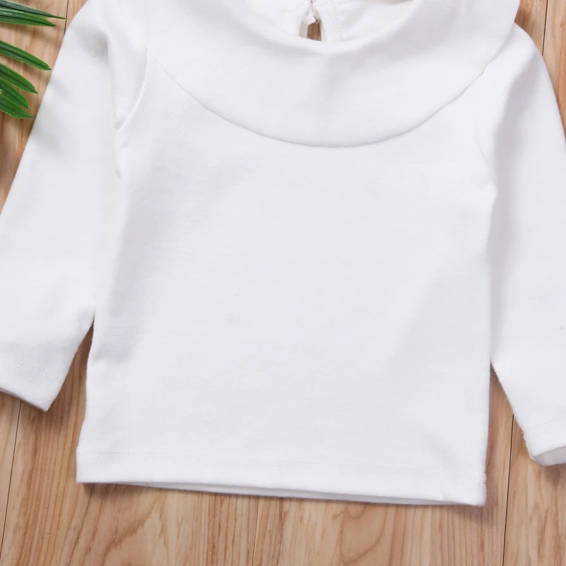 Теплая однотонная Повседневная футболка для маленьких девочек Летняя хлопковая футболка для новорожденных девочек топы, пуловеры, одежда