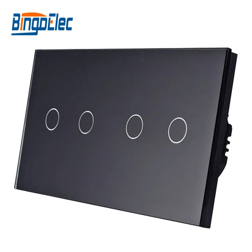 Европейский 4 комплекта стеклянная панель сенсорный светильник переключатель, AC110-250V горячая распродажа
