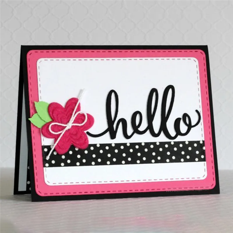 

YaMinSanNiO Hello Letters Metal Cutting Die Fustelle DIY Scrapbooking Card Album Embossing Crafts Cut New Craft Template Stencil