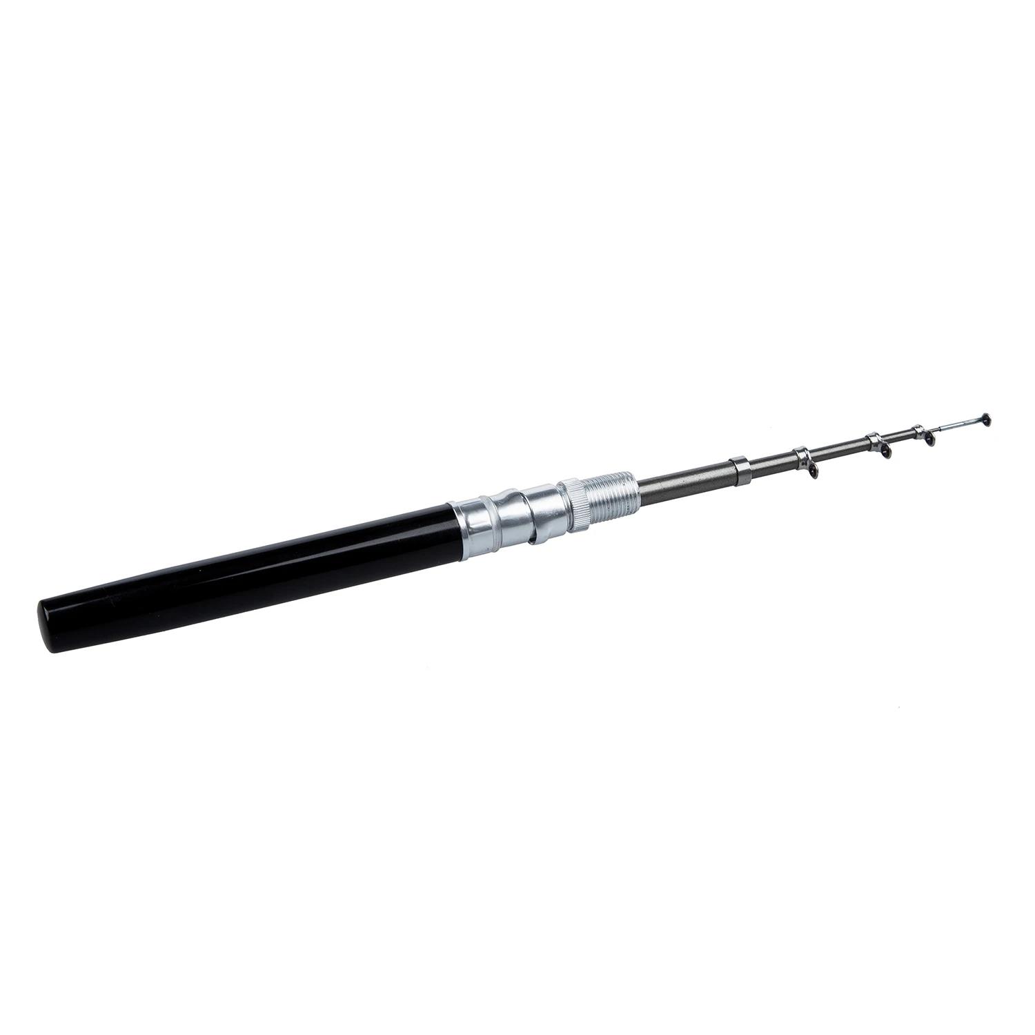 

Black Mini Pocket Aluminum Alloy Pen Fishing Rod Pole / Reel