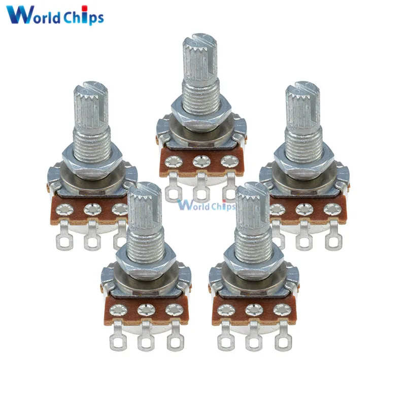 

5pcs Guitar Mini Control Pots B500K Long Split 18mm Shaft Linear Taper Potentiometers B500K Ohm Guitar Tone Potentiometer