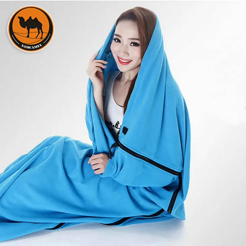 Warm Weather sleeping bag Polar Fleece Zippered Sleeping Bag Liner for Summer With Carry Storage ...