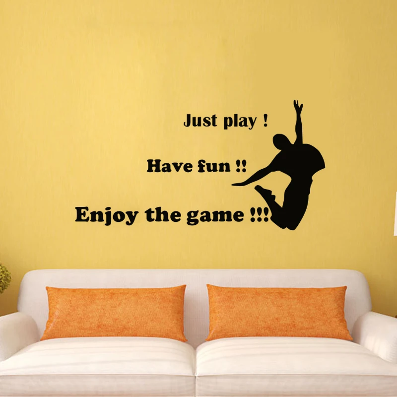 Просто играть весело наслаждаться игрой Наклейки на стену танец DIY украшения стены Съемные Виниловые наклейки для Спальня