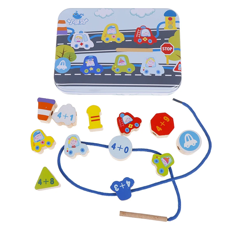 Logwood Детские деревянные игрушки DIY игрушка мультфильм фрукты животное нанизывание резьбы деревянные бусины игрушка Monterssori развивающие для детей