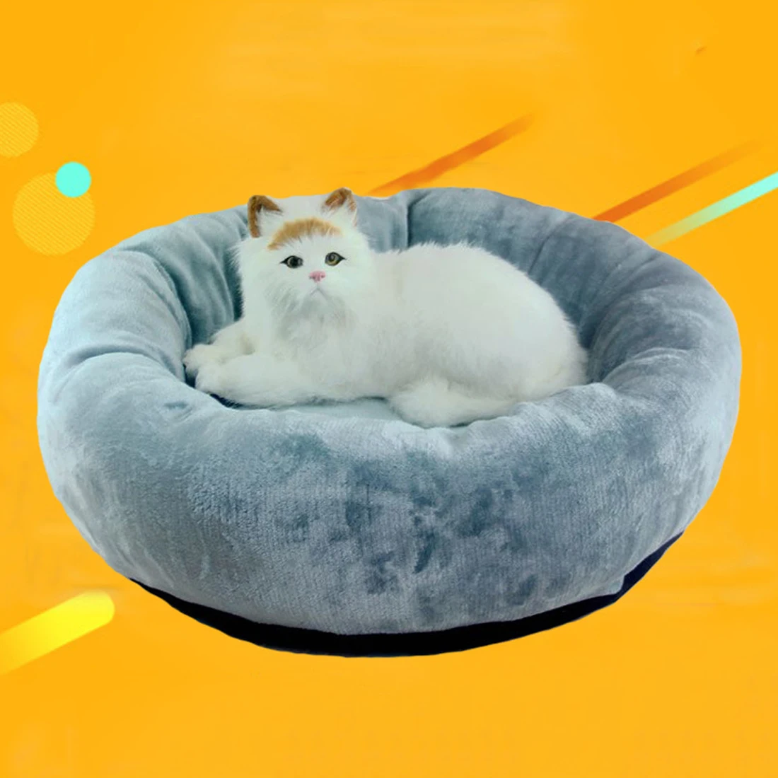 Diam 40cm Winter Warm Soft Fleece Pet Dog Cat Bed for Small Animals Bed