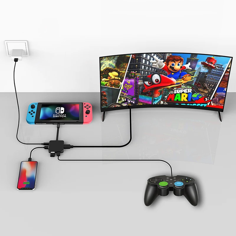 5 в 1 type-c USB 3,0 хаб для HDMI USB-C концентратора Для nintendo переключатель для SAMSUNG S8 Примечание 8