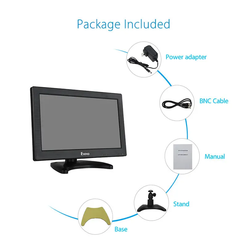 Eyoyo V60 11 6 &quotHD 1366*768 видео монитор HDMl VGA BNC AV аудио для DSLR PC CCTV DVD Бесплатная