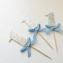 Пользовательские Количество блеск первый день рождения кекс топперы Детские Свадебные душ Свадебная вечеринка пирога пищевой выбирает