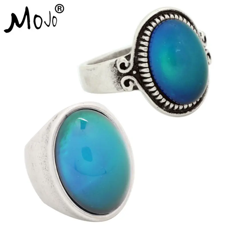 

2PCS Vintage Ring Set of Rings on Fingers Mood Ring That Changes Color Wedding Rings of Strength for Women Men Jewelry RS009-024