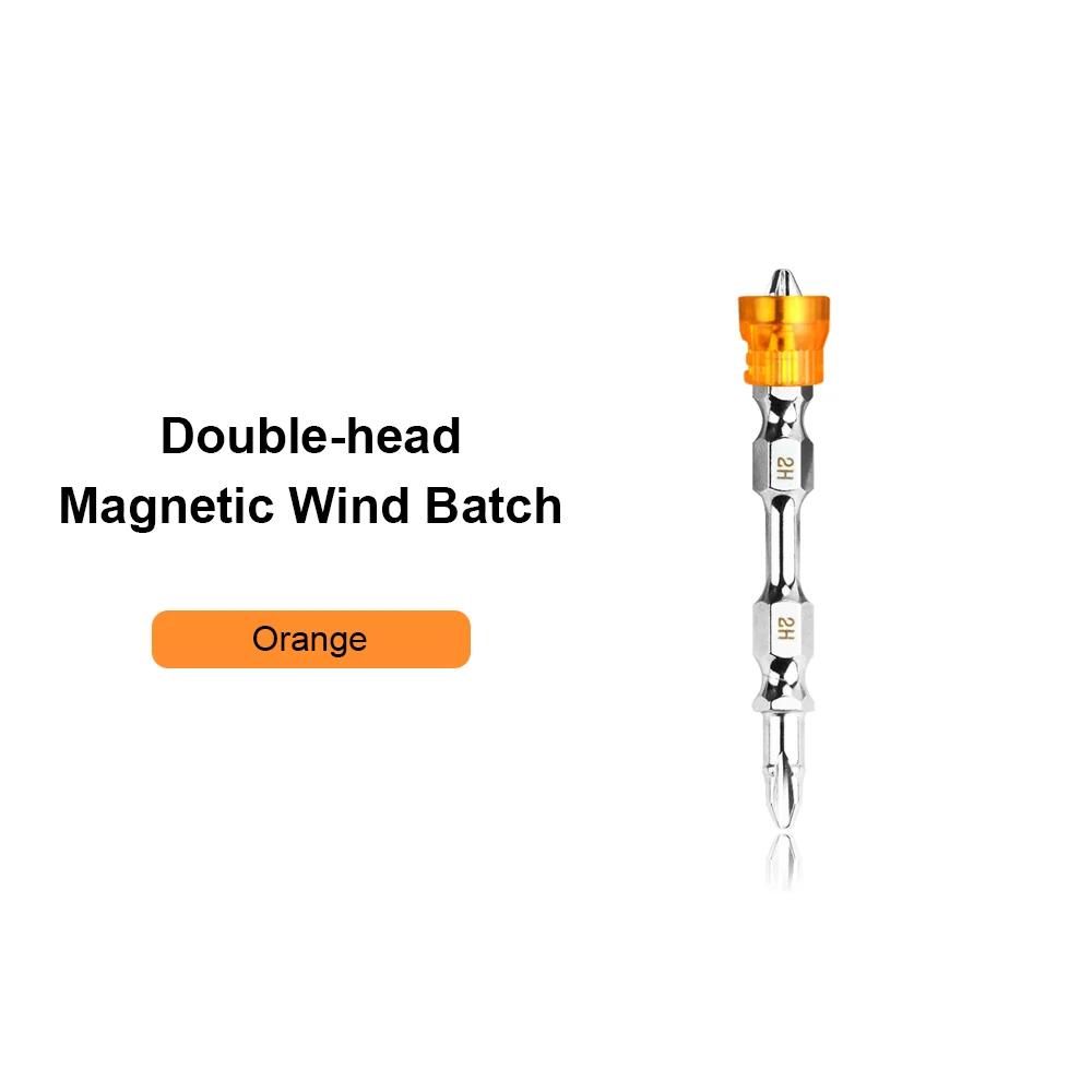 Orange Screwdriver Jelbo 1 шт. 65 мм Магнитная отвертка бит против скольжения S2 сталь электрический отвертка Набор двойной головкой оранжевое кольцо с магнитным - Цвет: Orange Screwdriver