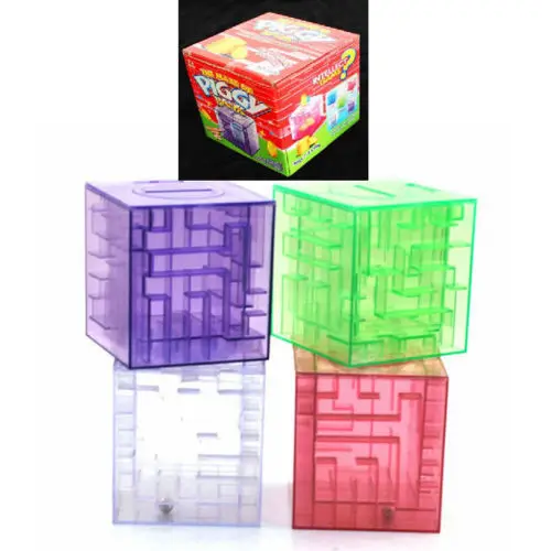 

2PCS/Lot New Maze labyrinth Money Maze Bank Saving Collectibles Case Coin Gift Box case 3D Puzzle Game