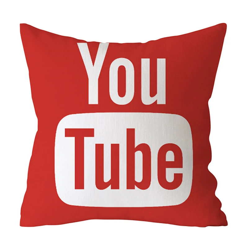 BLRISUP полиэстеровый Чехол на подушку с логотипом Facebook/YouTube, наволочка для домашнего декора 45*45, Чехол на подушку