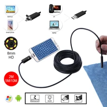 8 мм HD 2 м 5 м 10 м Золотой USB Андроид Эндоскоп камера Инспекции Труб Змея мини камера Endoscopio фотоаппарат OTG IP67 Водонепроницаемый Android Endoskop