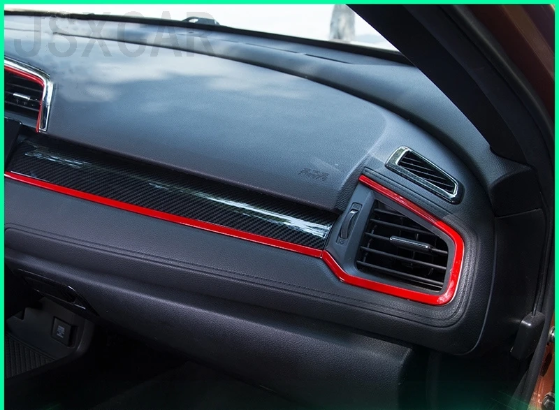 Для Honda Civic 2016 2018 10th Gen седан углеродное волокно производительность версия красный