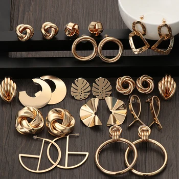 2020 Fashion Classic Gold Color Twisted Love Knot Stud Earrings For Women Simple Geometric Small Earrings Wedding Bridal Jewelry