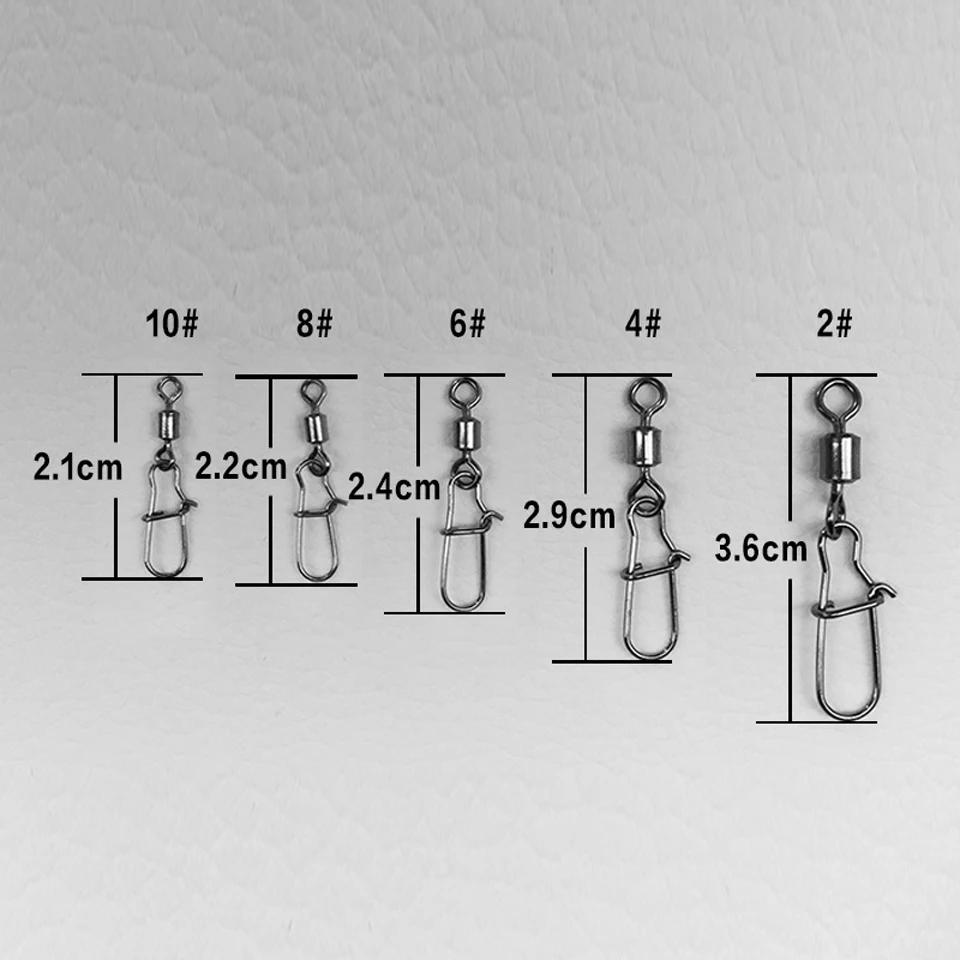 50 шт./лот рыболовный Соединитель с застежкой "булавка" подшипник поворотный из нержавеющей стали с защелкой снасть для приманки на рыболовецкий крючок аксессуары 2#4#6#8#1
