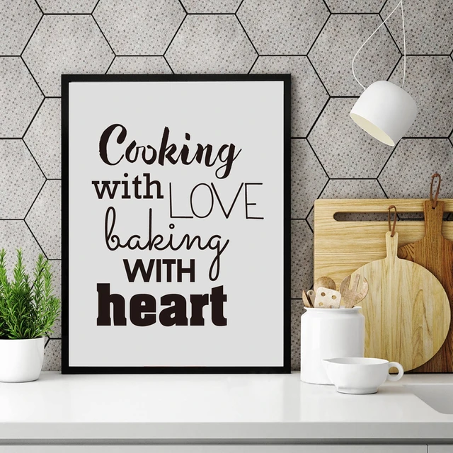 Cooking With Love Kitchen Quote Wall Art Prints And Poster 1