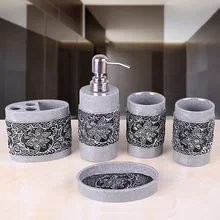 Песчаник для ванной комнаты, набор из пяти предметов, Европейский набор для ванной комнаты, комбинированные принадлежности для ванной комнаты, кружка, поднос для чашки LO725211