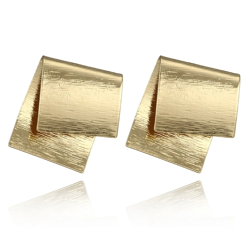 

Simple Design Original Color Stud Earrings Stud For Women Gold Jewelry Classic Minimalist Foldable Irregular Geometric Earrings