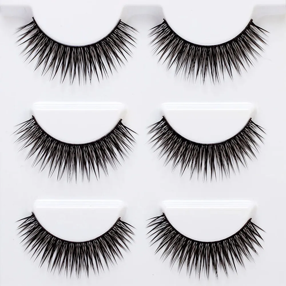 

Soft 3 Pairs Fake Eyelashe Natural Long Lashes Makeup Cross Thick Eyelashes For Extension Makeup Tool Maquiagem Faux Cils