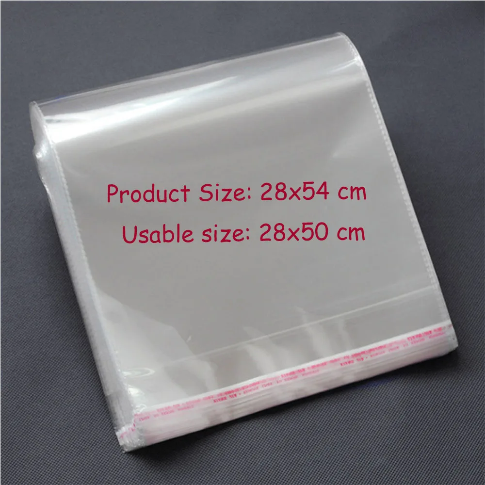 

28x54cm Self Seal Resealable Clear Poly Plastic Opp Bag /20pcs
