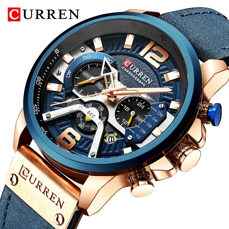

Top Brand CURREN Watch Men Watches Fashion Chronograph Sport Waterproof Clock Mens Wrist Watch Luxury Men's Watch Analog Quartz