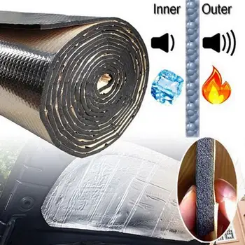 

Car Door Engine Hood Sound Deadener Mat Noise Bonnet Insulation Deadening Hood Engine Firewall Heat Aluminum Foam Sticker