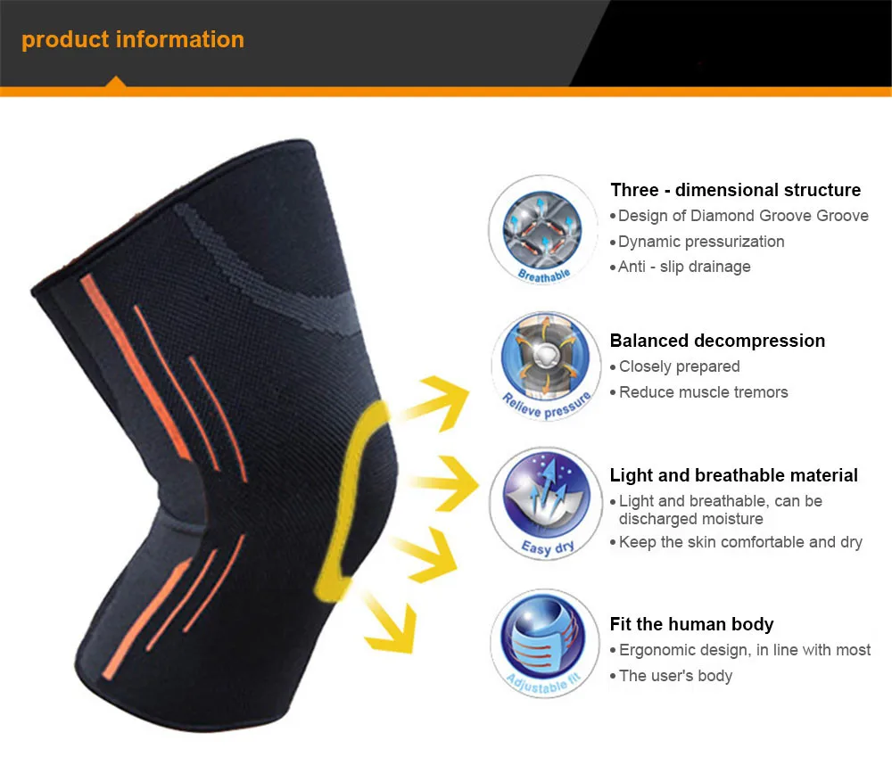 1 pc Kneepad Adjustable Sports Leg Knee Support Brace Wrap Knee Protector Pads Sleeve Cap Safety Knee Brace for Basketball Hot