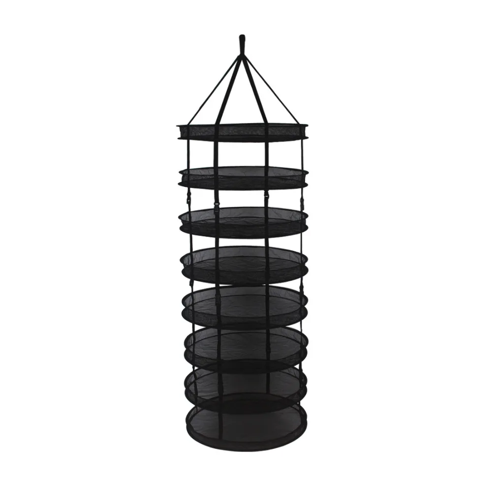 Growsun Collapsible Black Mesh Hanging Drying Rack Dry Net for Plants