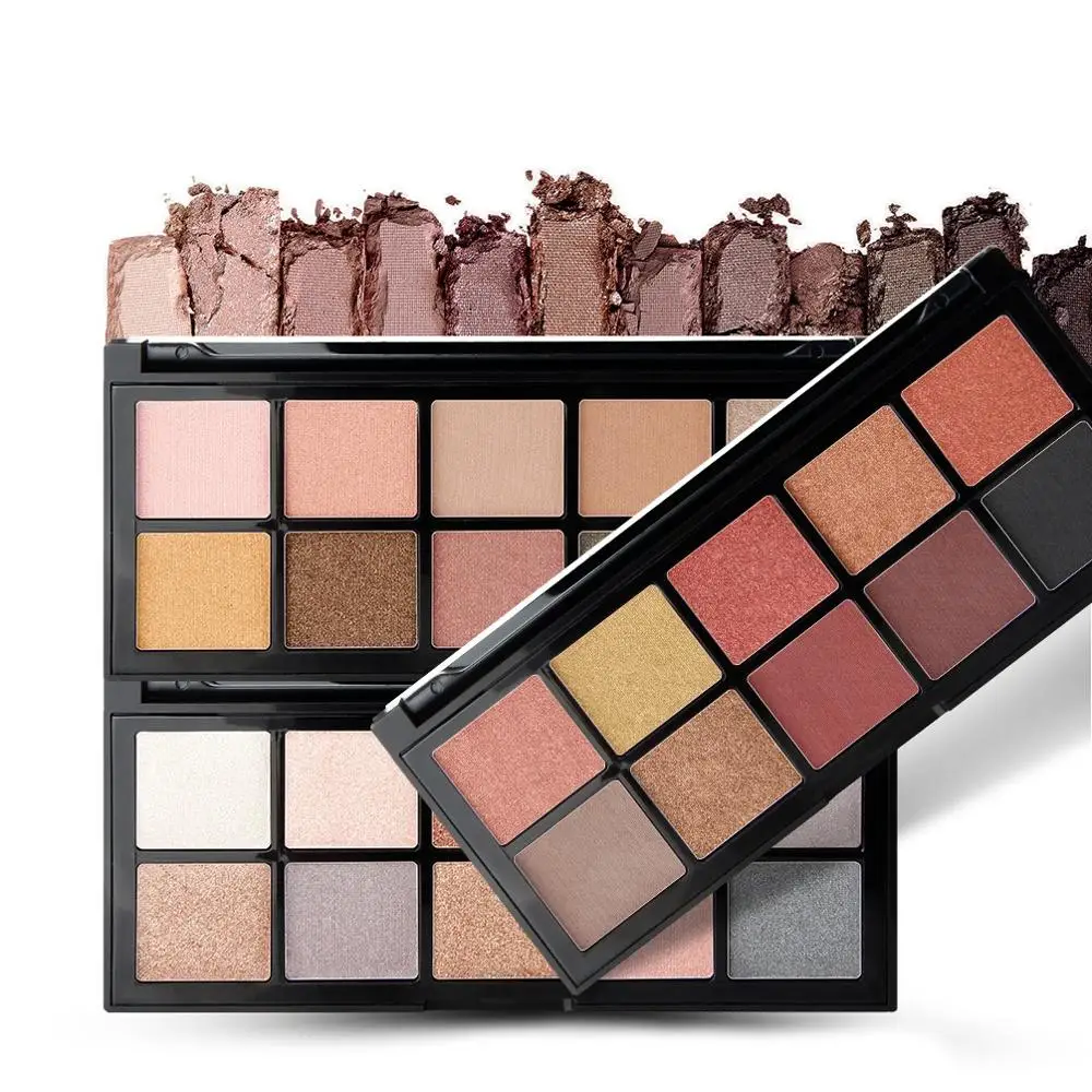 

10 Colors Eyeshadow Palette Matte Nude Shimmer Easy Coloring Makeup Beginner Oil Control Earth Color Long Lasting Eye Cosmetic