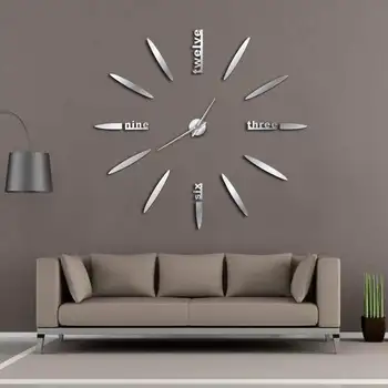 

Frameless DIY Wall Clock 3D Mirror Wall Clock Large Mute Wall Stickers for Living Room Bedroom Home Decorations Big Time Clock