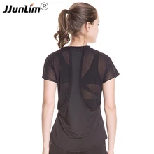 Сухой подходят спортивные рубашки Для Женщин Йога рубашки короткий рукав Спорт Бег Жилет Тренажерный зал майка Женский фитнес рубашки Для женщин сетки Спортивная