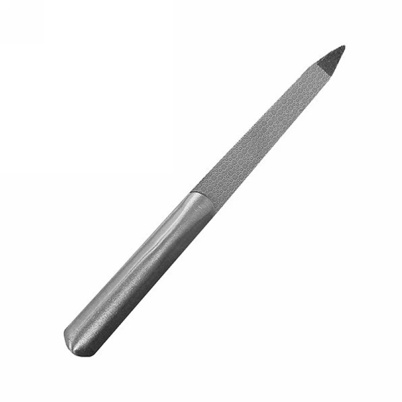 Mayitr 1pc Silver Nail File Stainless Steel Nail File Double Sided Manicure Nail File High Quality Pedicure Manicure Tools