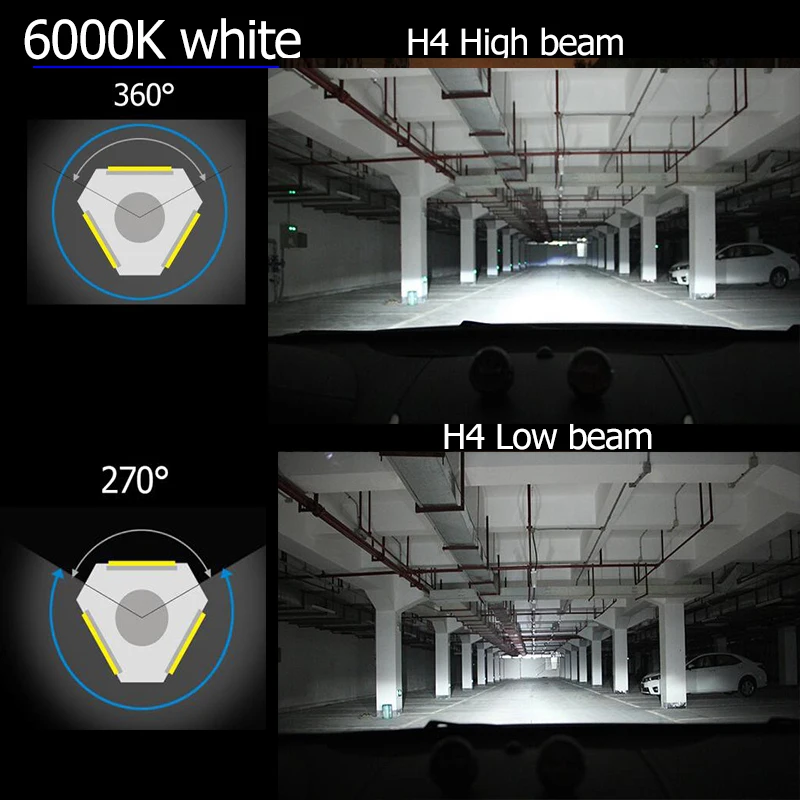 СВЕТОДИОДНЫЙ Автомобильный светильник YAMYFF H4 H7 H11 3000K 6000K 8000K 9000LM H1 H3 9005 9006 H27 4300K