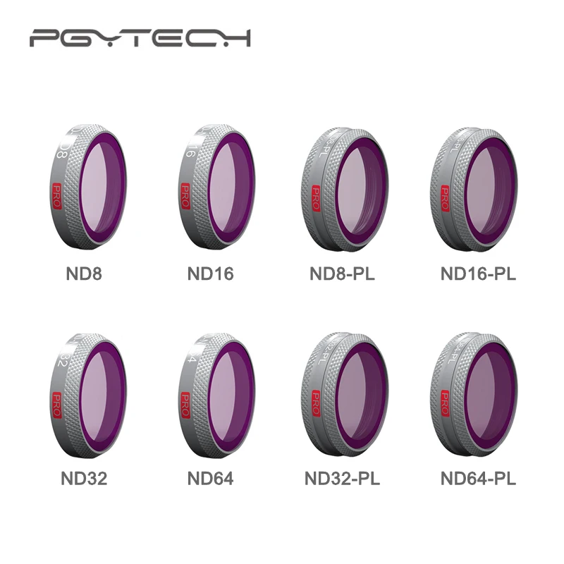 

PGYTECH 4 Pieces Professional Filters Set ND4 ND8 ND16 ND32 ND4/8/16/32-PL for Mavic 2 Zoom Camera Drone Original Accessories