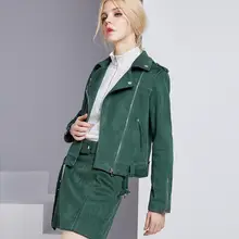 Осень зима новые модные замшевые высококачественные женские пальто на молнии повседневные стильные однотонные женские куртки топы с поясом gx930