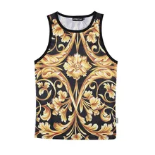 Новейший Летний жилет без рукавов Модный 3D золотой цветочный принт Молодежная свитер для женщин/мужчин повседневная Уличная Хип Хоп рок майка