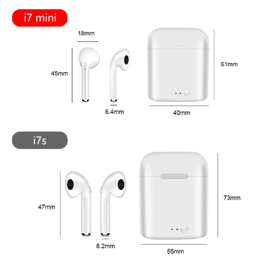 I7 Mini TWS беспроводные Bluetooth наушники стерео гарнитура X 8 для смартфона с зарядным