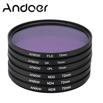 

Andoer 72mm UV+CPL+FLD+ND(ND2 ND4 ND8) Filter Kit Set for Nikon Canon Sony Pentax DSLRs Polarizing Fluorescent Neutral Density