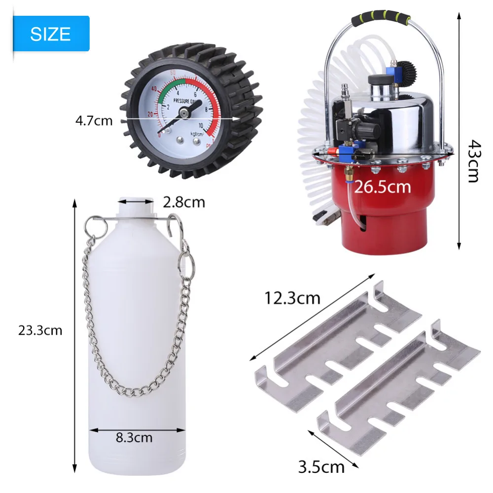 aireador de freno 90-120PSI juego de herramientas de vac/ío neum/áticas para garaje Kit de herramientas neum/áticas para aspiradoras de frenos 10 piezas