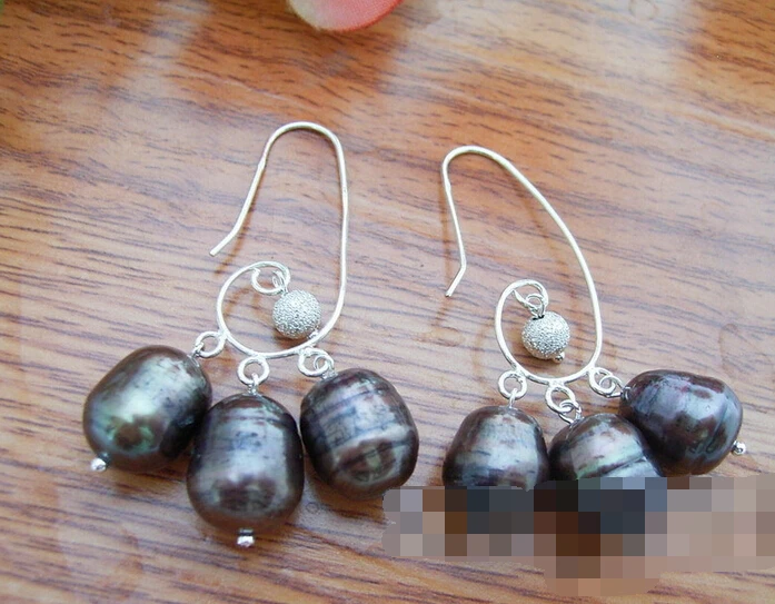 

Hot sell Noble- hot sell new - free shipping 13291 Black Baroque Pearl Earring