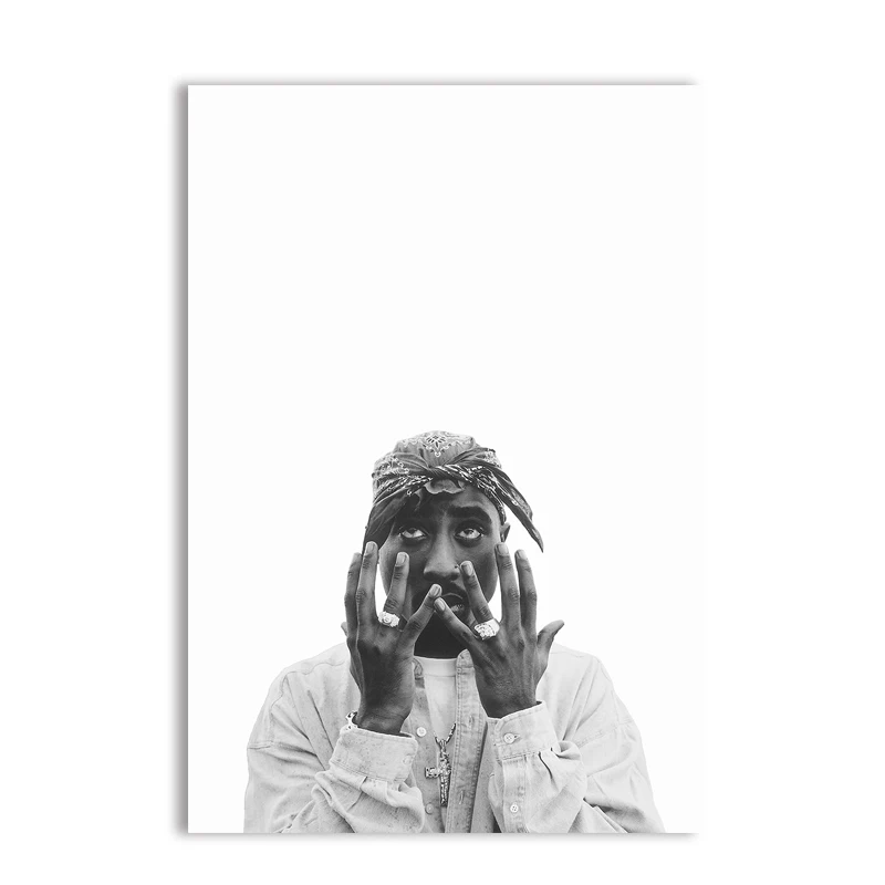 Tupac Shakur Decoration Rap Poster Wall Art Canvas Print, Hip Hop Poster Art Prints Tupac Canvas Poster Wall Picture - Цвет: Style B