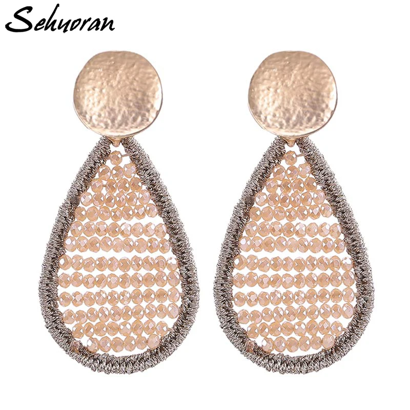

Sehuoran Oorbellen Bohemian Crystal Beads Drop Earring For Women Ethnic Charming Long Boho Earrings Femme Christmas Gifts